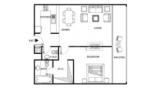 Планировка квартиры 1 спальня в ЖК SOHO SQUARE № 11014